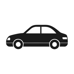 Fototapeta premium a simple car, vector silhouette, isolated white background 