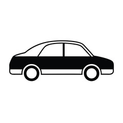 Fototapeta premium a simple car, vector silhouette, isolated white background 