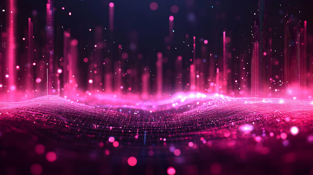 Abstract Pink Data Network Background Loop Animation