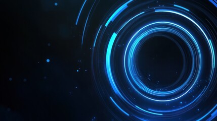 Abstract Blue Neon Circle