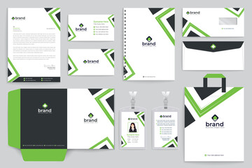 Green and black stationery design