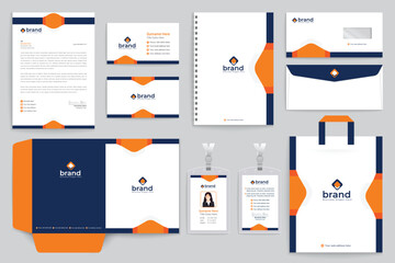 Orange shape stationery design