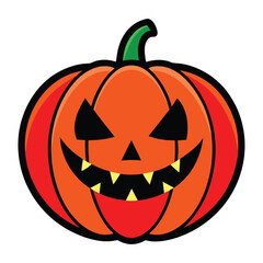 Halloween fanny pumpkin isolated on white background.