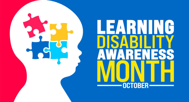 Learning Disability Awareness Month background or banner design template is observed every year in October. Holiday concept. Template for card, poster, placard, template. eps 10