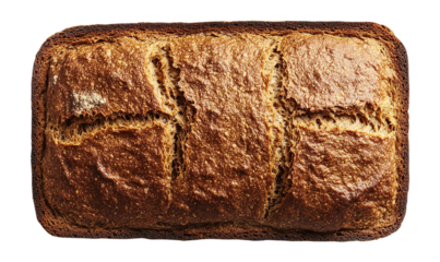 Isolated brown bread, transparent