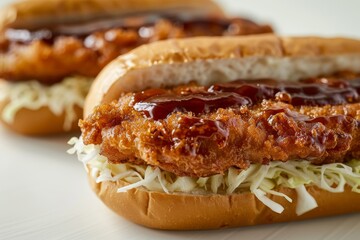 Japanese katsu sando (pork cutlet sandwich) with cabbage