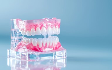 Obraz premium How does this image convey the message that modern dental practices prioritize both health and aesthetic outcomes