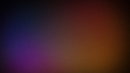 Obraz premium Dark abstract gradient with a grainy texture, blending deep blue, purple, orange, and brown hues. Ideal for creating moody 4K backgrounds, wallpapers, and digital designs