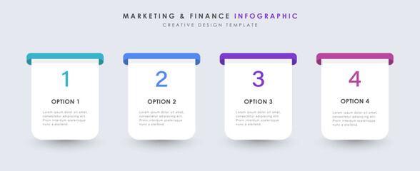 Horizontal progress bar featuring 4 elements, symbolizing the four stages of business strategy and progression. Clean timeline infographic design template.