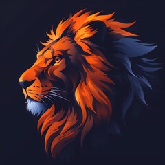 Lion logo sharp fierce mane details