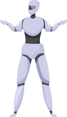 Humanoid robot standing with open arms, showcasing advanced robotics and artificial intelligence