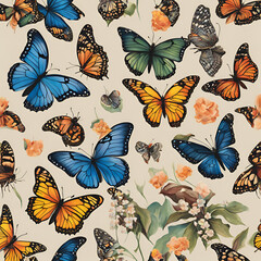 butterflies in a garden, representing mental health resilience, rebirth, transformation, freedom, metamorphosis, and positivity. Symbolic of overcoming obstacles and adversity. 
