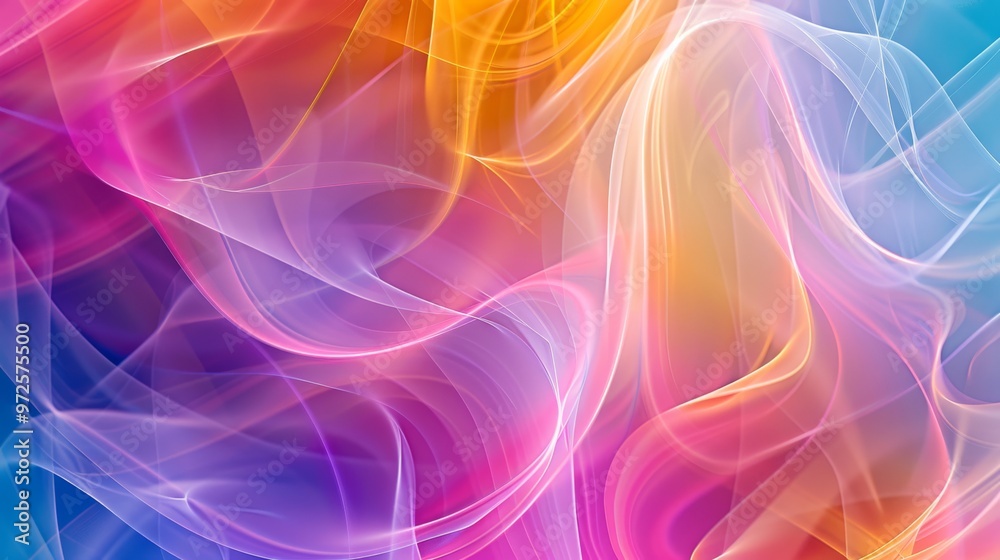 Poster abstract colorful light patterns create a mesmerizing visual effect with vibrant swirls and gradient
