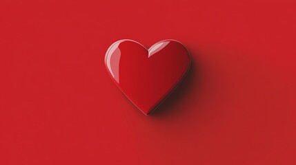 A single red heart on a red background.