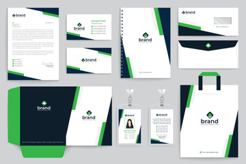 Green and black stationery design