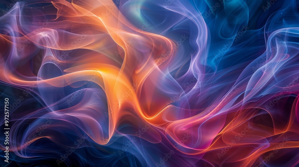 Poster abstract colorful light patterns create a mesmerizing visual effect with vibrant swirls and gradient