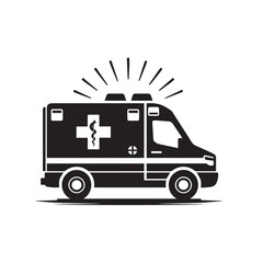 Fototapeta premium Vector design of ambulance. Ambulance black vector silhouette. Ambulance logo, icon.
