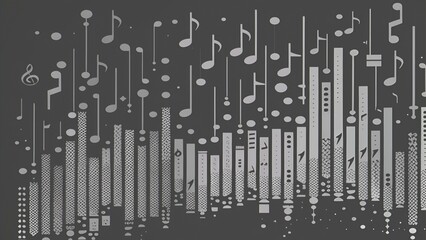 Music logo notes and sound wave details