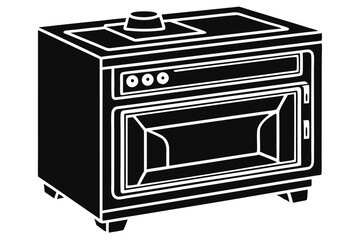 oven silhouette vector with a white background.