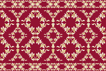 pattern,seamless,damask pattern,thai pattern, traditional ethnic, floral, fabric pattern for textiles,wallpaper, clothing, sarong, batik, wrapping, embroidery, print, background, cover,rugs,illustrati