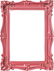isolated pink image frame empty antique ornaments with transparent background 1