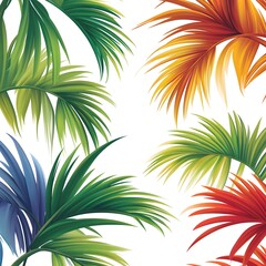 Tropical Palm Leaves Collage