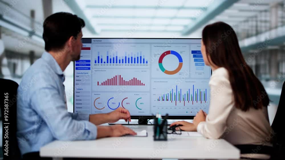 Aufkleber Performance Analytics Dashboard Tech On PC Screen