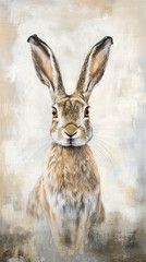 Close-Up of a Curious Hare in Nature