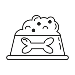 Pet food bowl icon vector on white background
