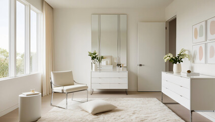 Fototapeta premium Designing a dressing room in a minimalist style
