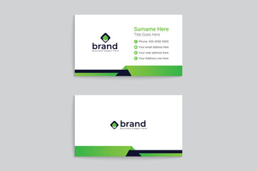 Green color business card design