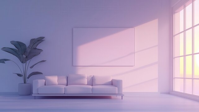 animated virtual backgrounds, stream overlay loop, cozy lo-fi living room purple sunset, vtuber asset twitch zoom OBS screen, anime chill luxury interior