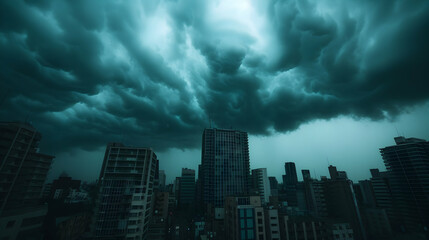 Fototapeta premium clouds over city