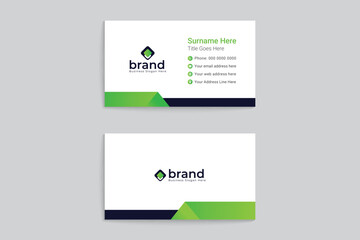Green color business card design