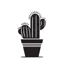 Cactus vector illustration. Desert cactus logo, icon design isolated on white background.