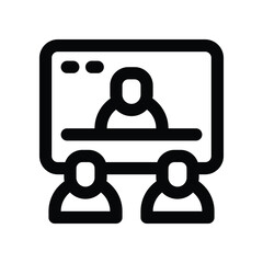 video training icon. vector line icon for your website, mobile, presentation, and logo design.