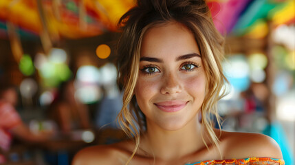 Young Happy People Having Lunch Together Mexica