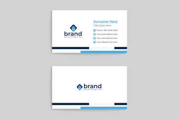 Blue and black business card design