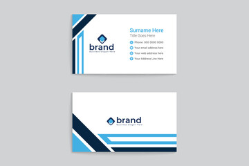 Blue and black business card design