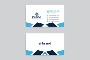Blue and black business card design