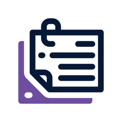 sticky note icon. vector dual tone icon for your website, mobile, presentation, and logo design.