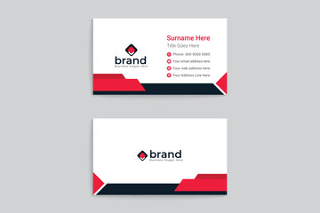 Red color business card design