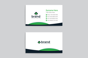 Green color business card design