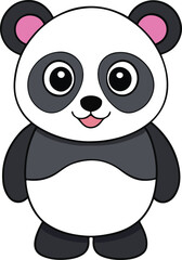 Panda color icon vector style White background.