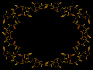 Autumn frame with leaves gradient colors green and orange. Beautiful autumn frame with leaves and place for text, November leaf fall. Design for greeting cards, flyers and posters. Vector illustration