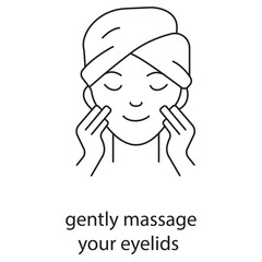Eyelid Massage Icon. Vector Icon Design