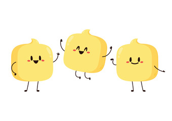 Butter vector. Butter character design. Butter on white background.