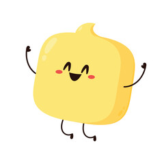 Butter vector. Butter character design. Butter on white background.