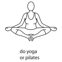 Yoga or Pilates Icon. Vector Icon Design