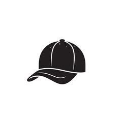 Man's cap silhouette. Baseball cap vector design. Cap illustration.